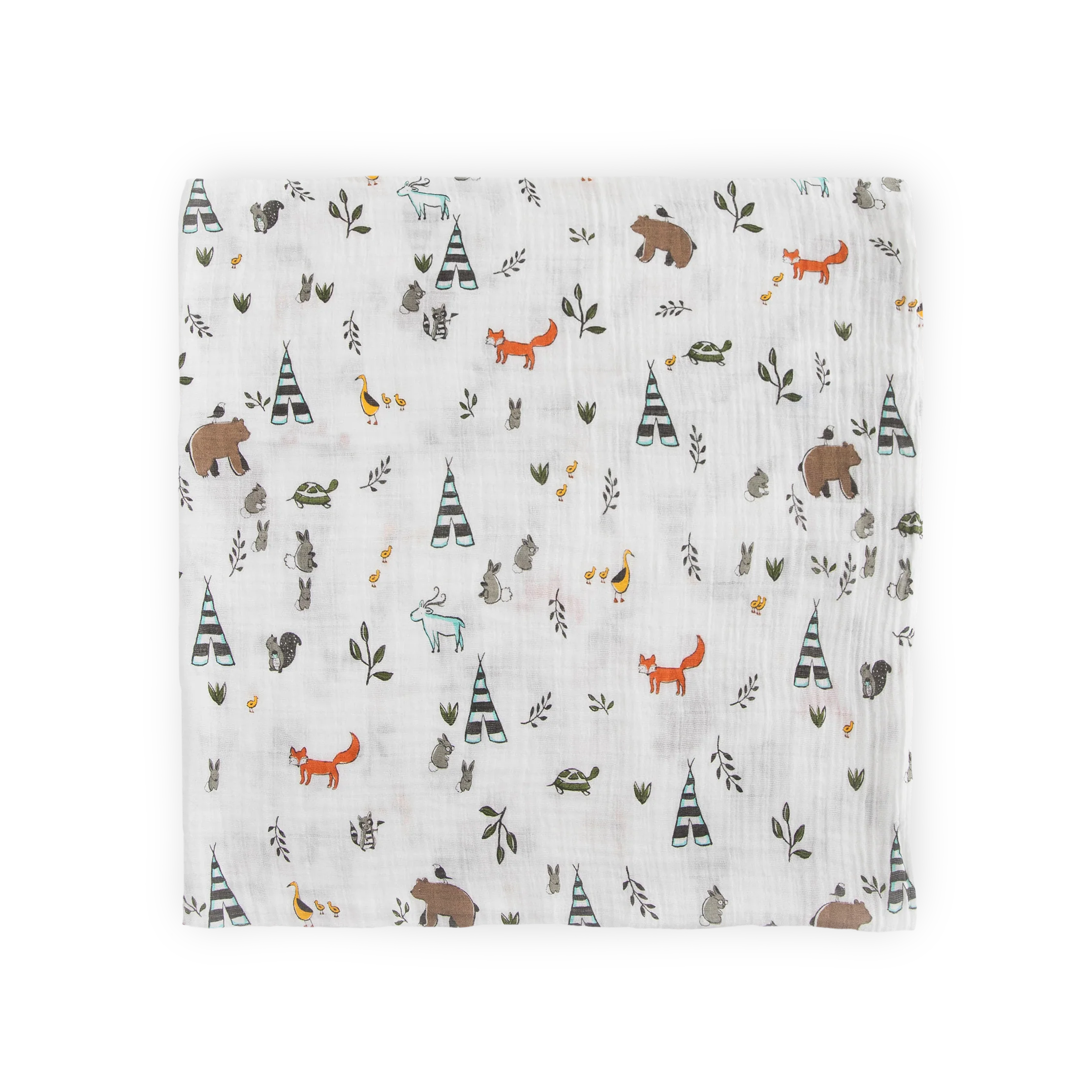 Cotton Muslin Swaddle Blanket - Forest Friends - Image 3