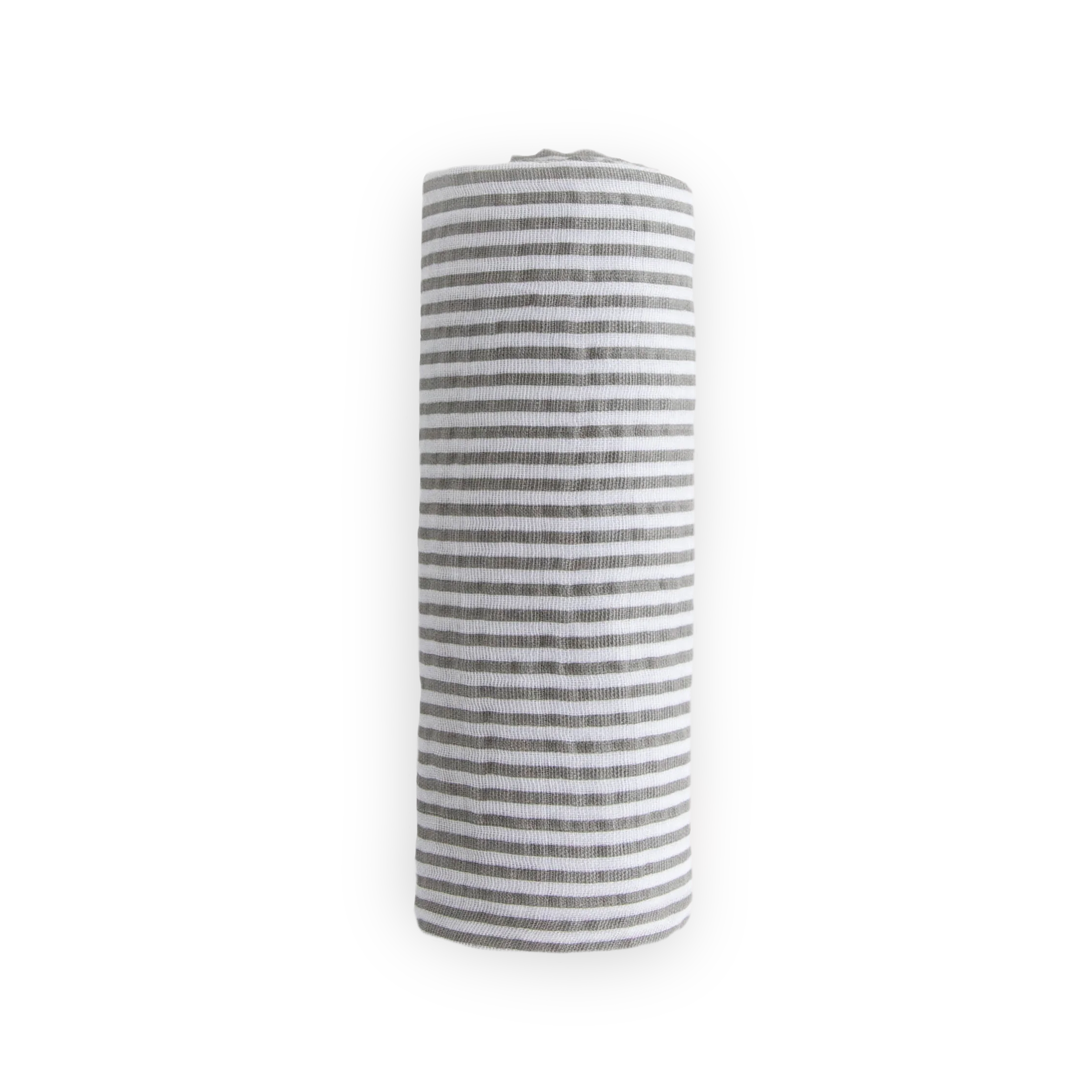 Cotton Muslin Swaddle Blanket - Grey Stripe - Image 4