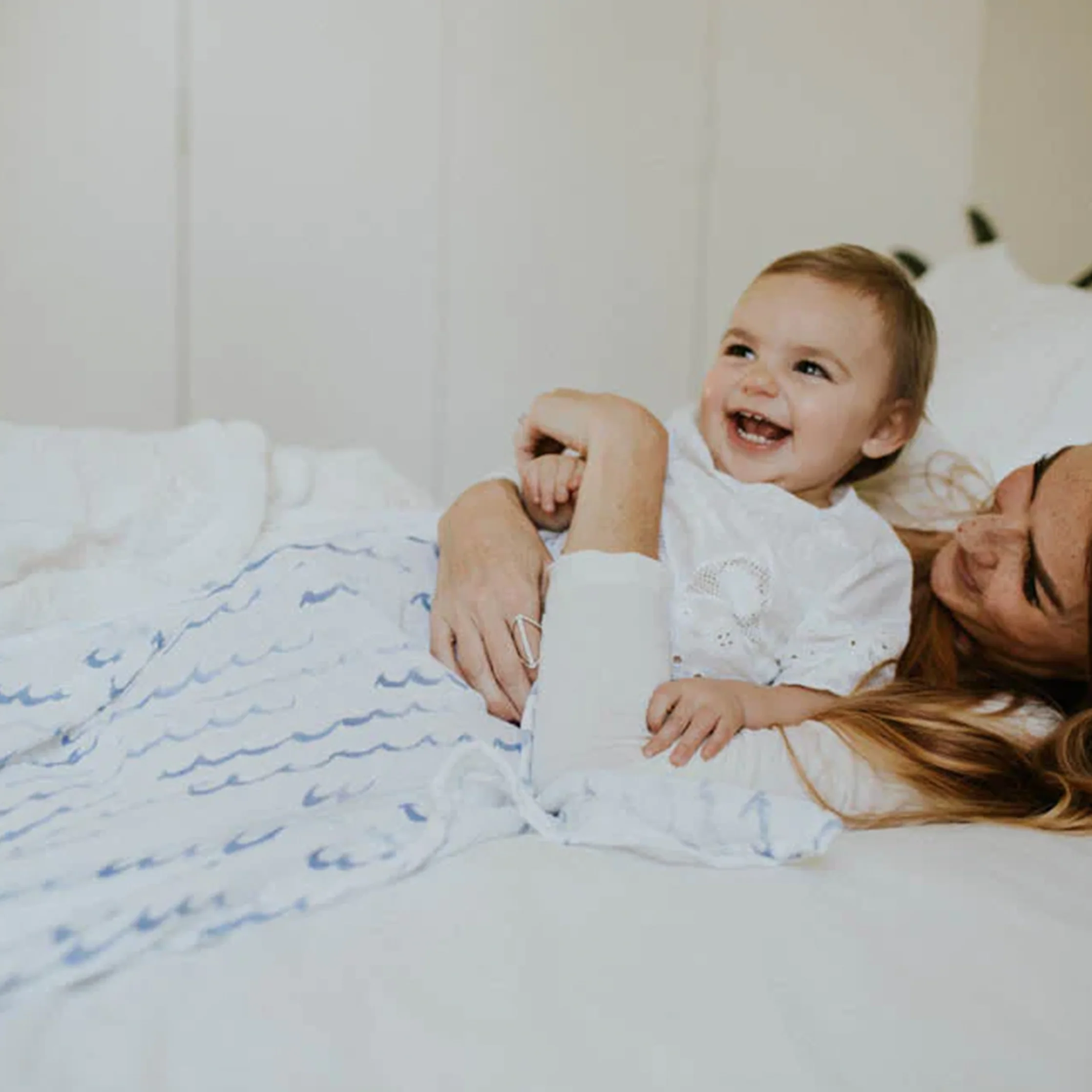 Cotton Muslin Swaddle Blanket - High Tide - Image 4