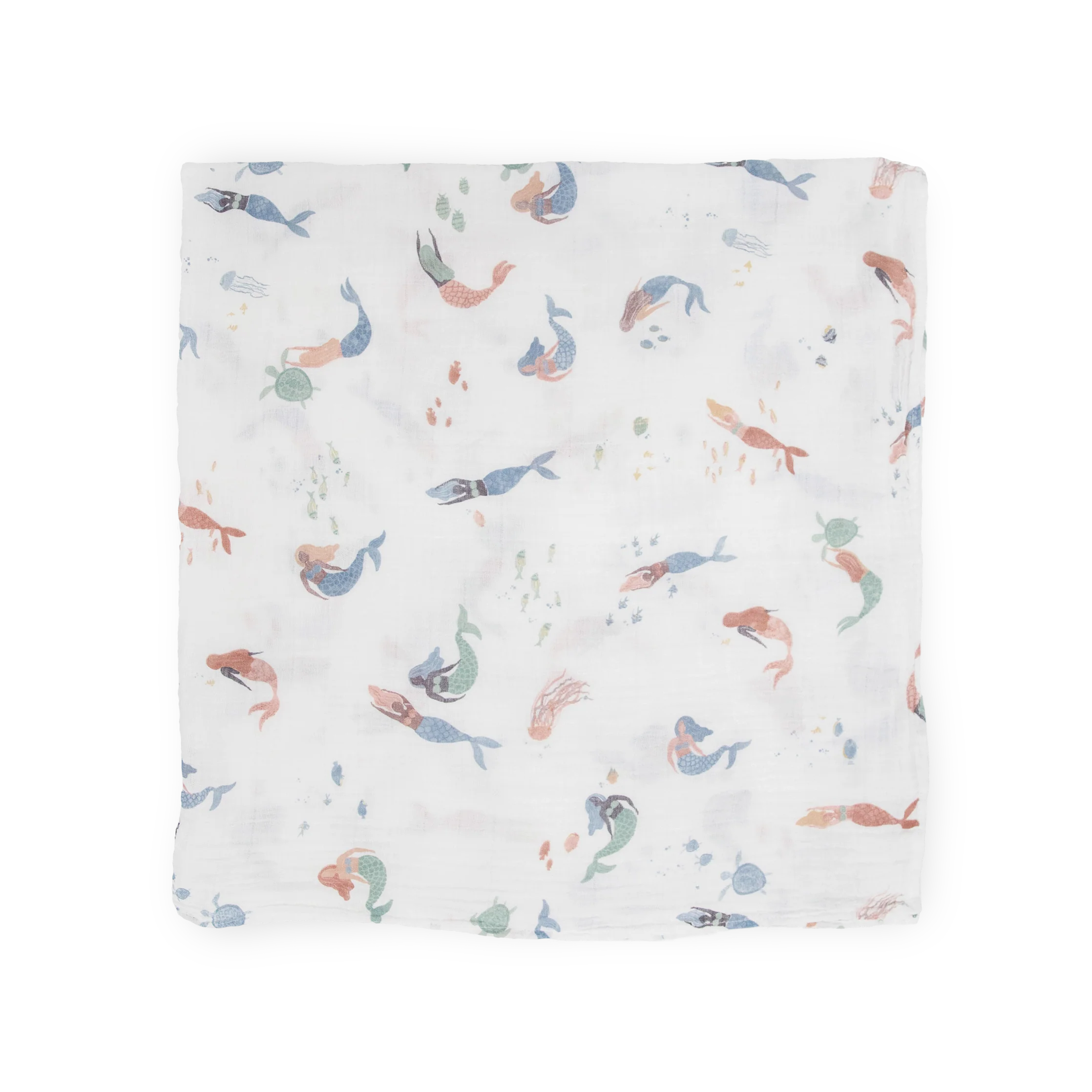 Cotton Muslin Swaddle Blanket 3 Pack - Mermaids - Image 3