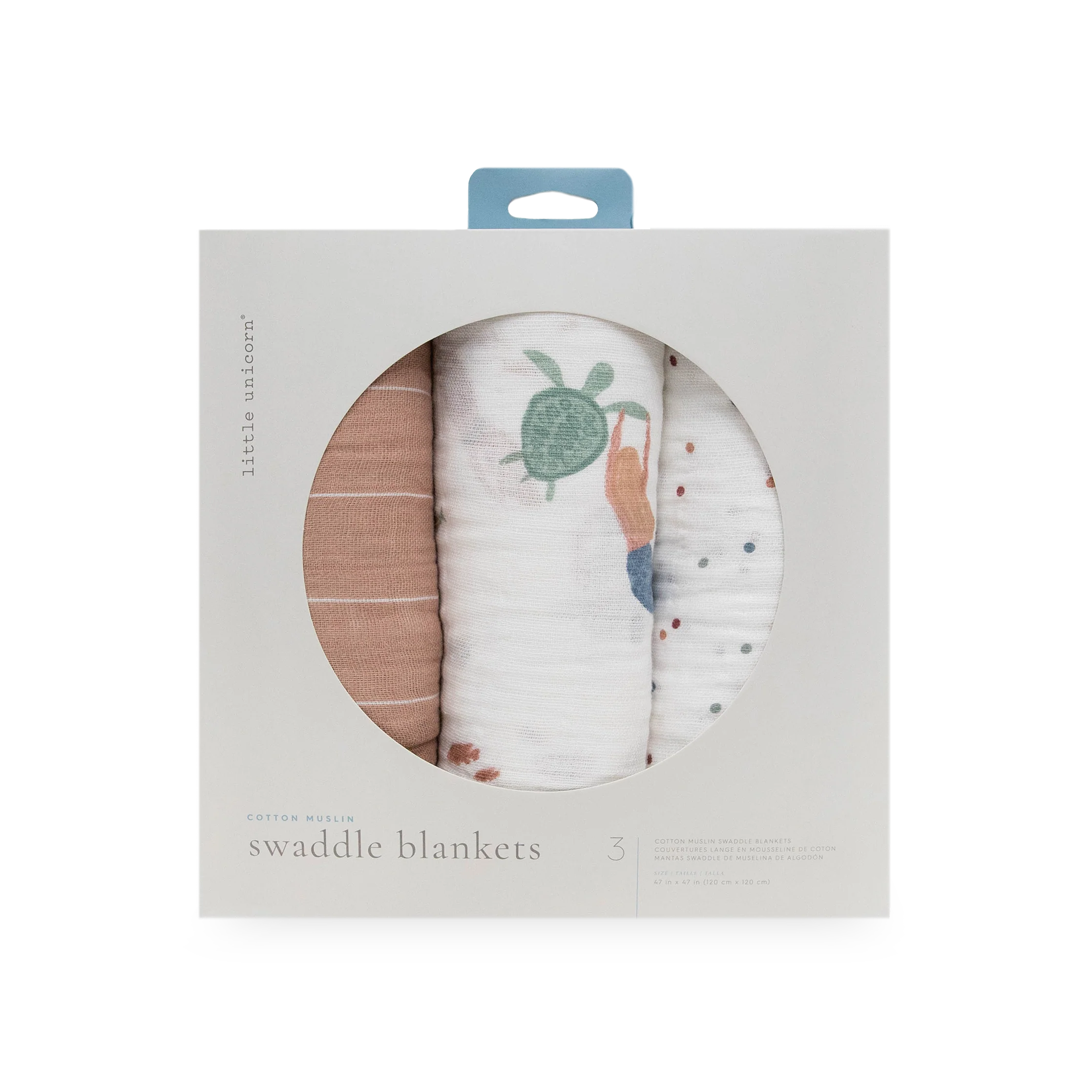 Cotton Muslin Swaddle Blanket 3 Pack - Mermaids - Image 9