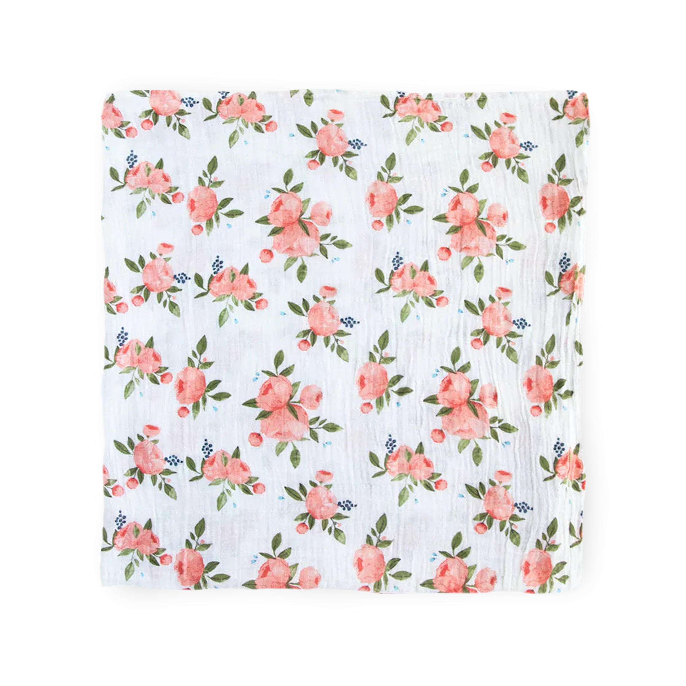 Cotton Muslin Swaddle Blanket 3 Pack - Watercolor Roses - Image 5