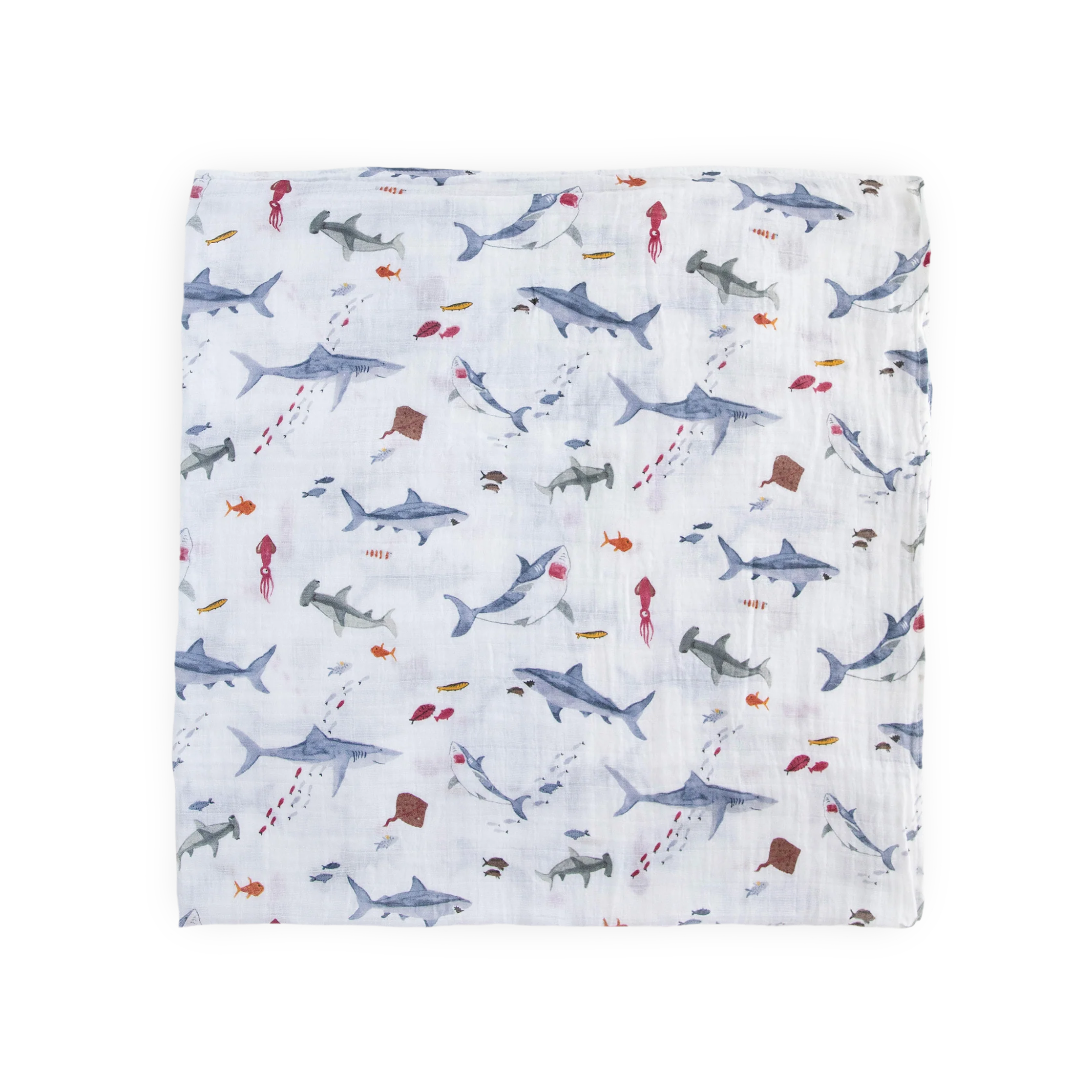 Cotton Muslin Swaddle Blanket - Shark - Image 3