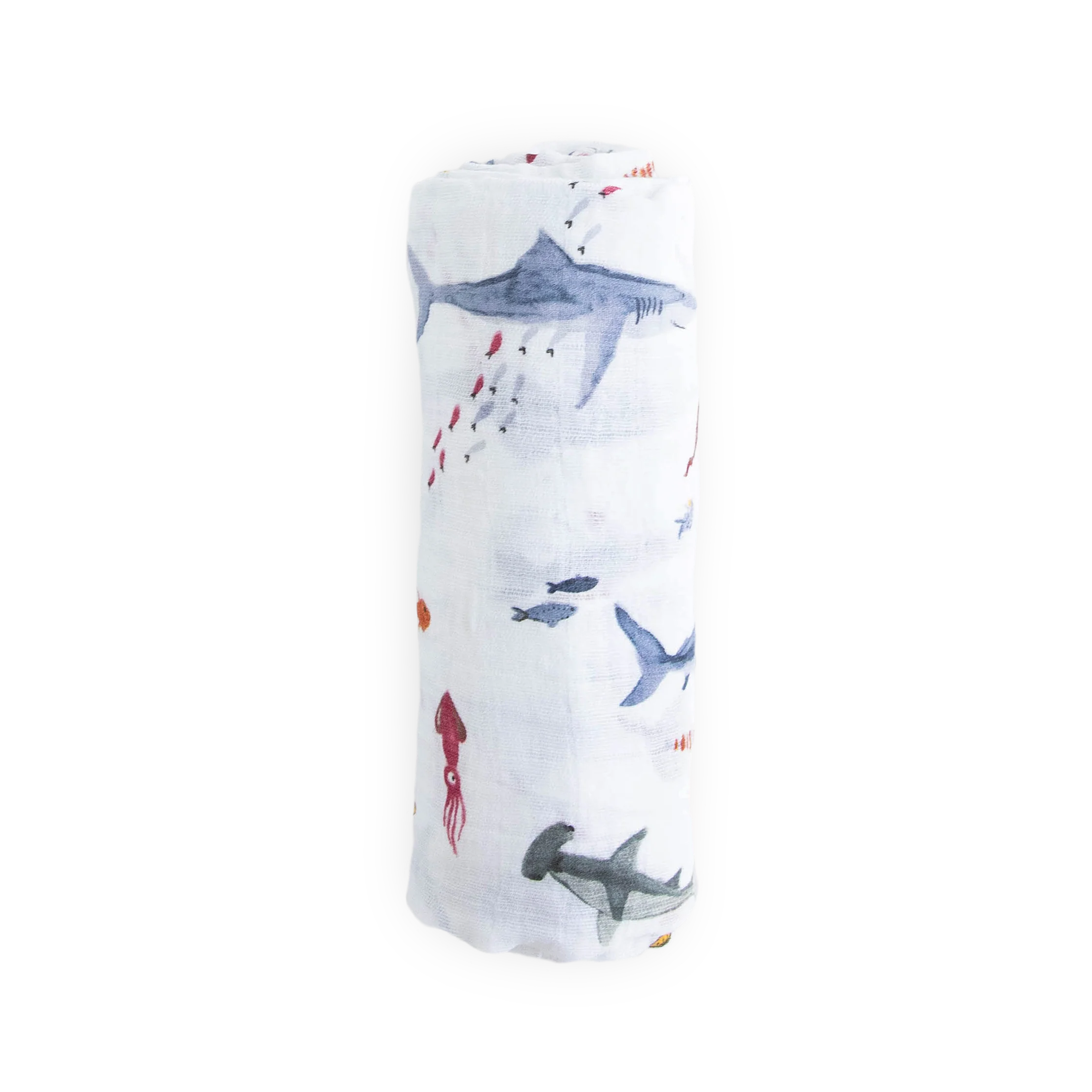 Cotton Muslin Swaddle Blanket - Shark - Image 4