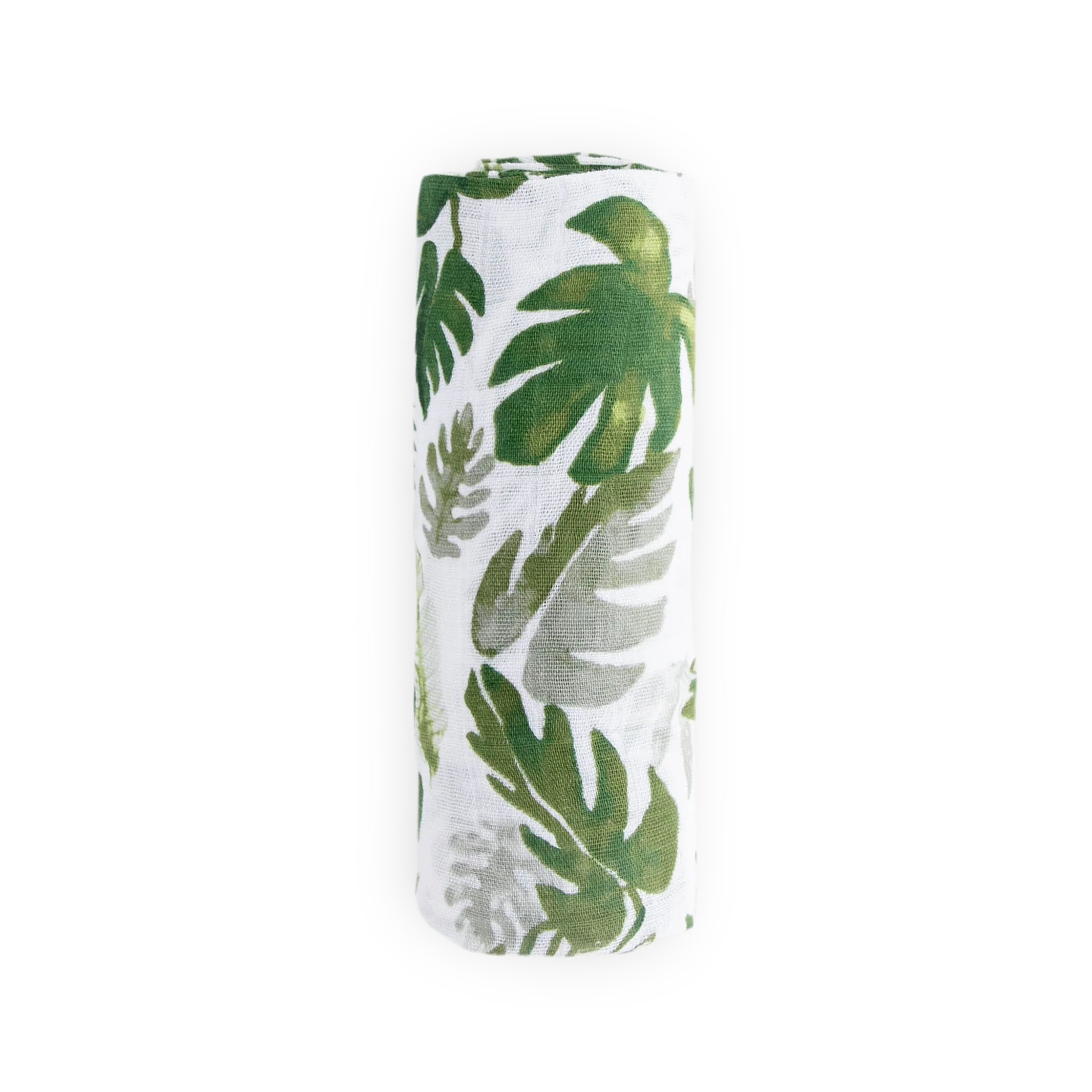 Cotton Muslin Swaddle Blanket - Tropical Leaf - Image 4