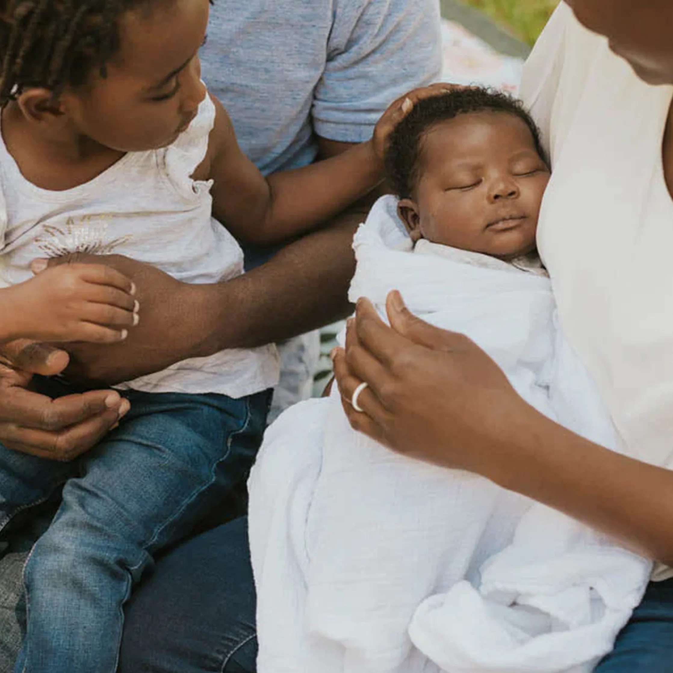 Cotton Muslin Swaddle Blanket - White - Image 6