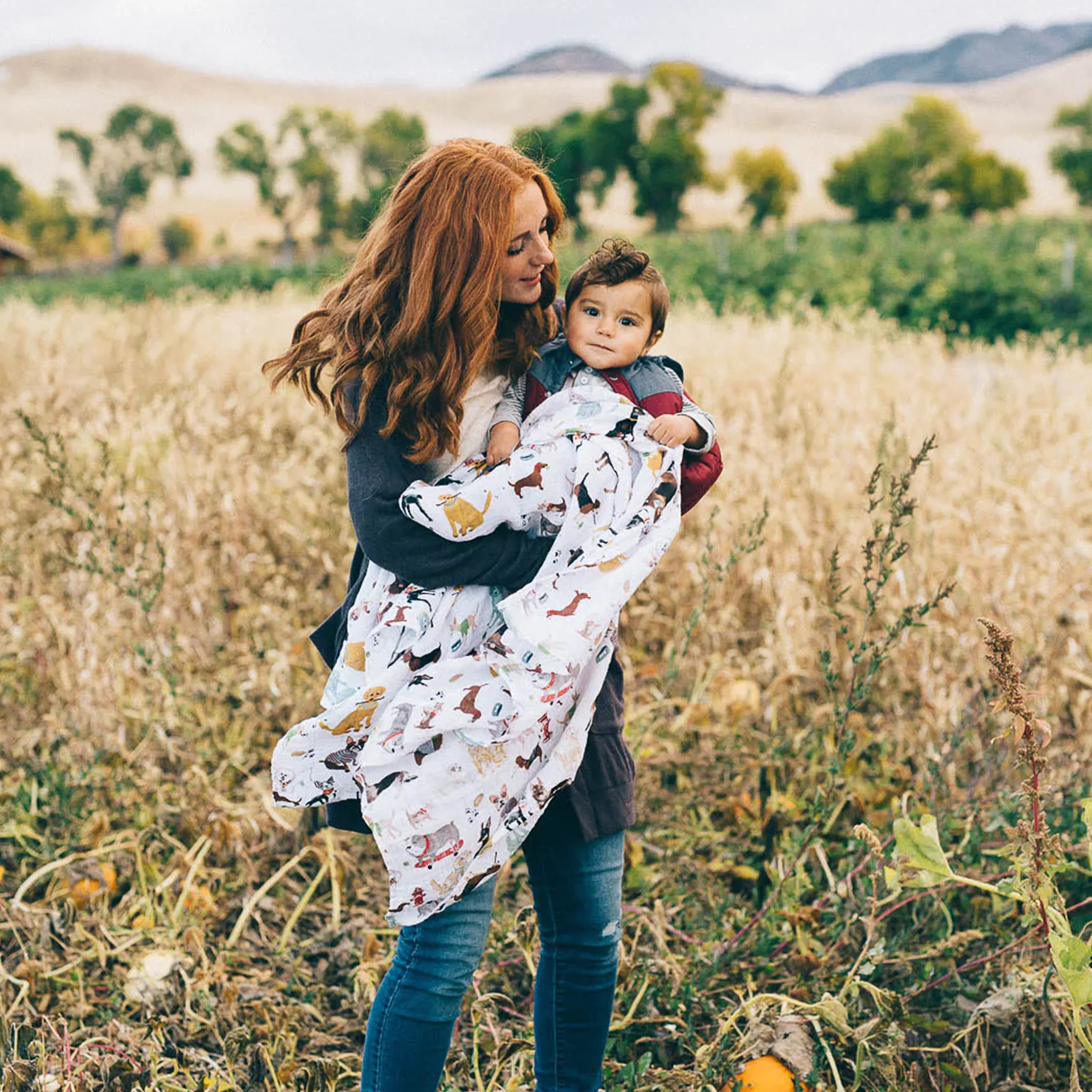 Cotton Muslin Swaddle Blanket - Woof - Image 6