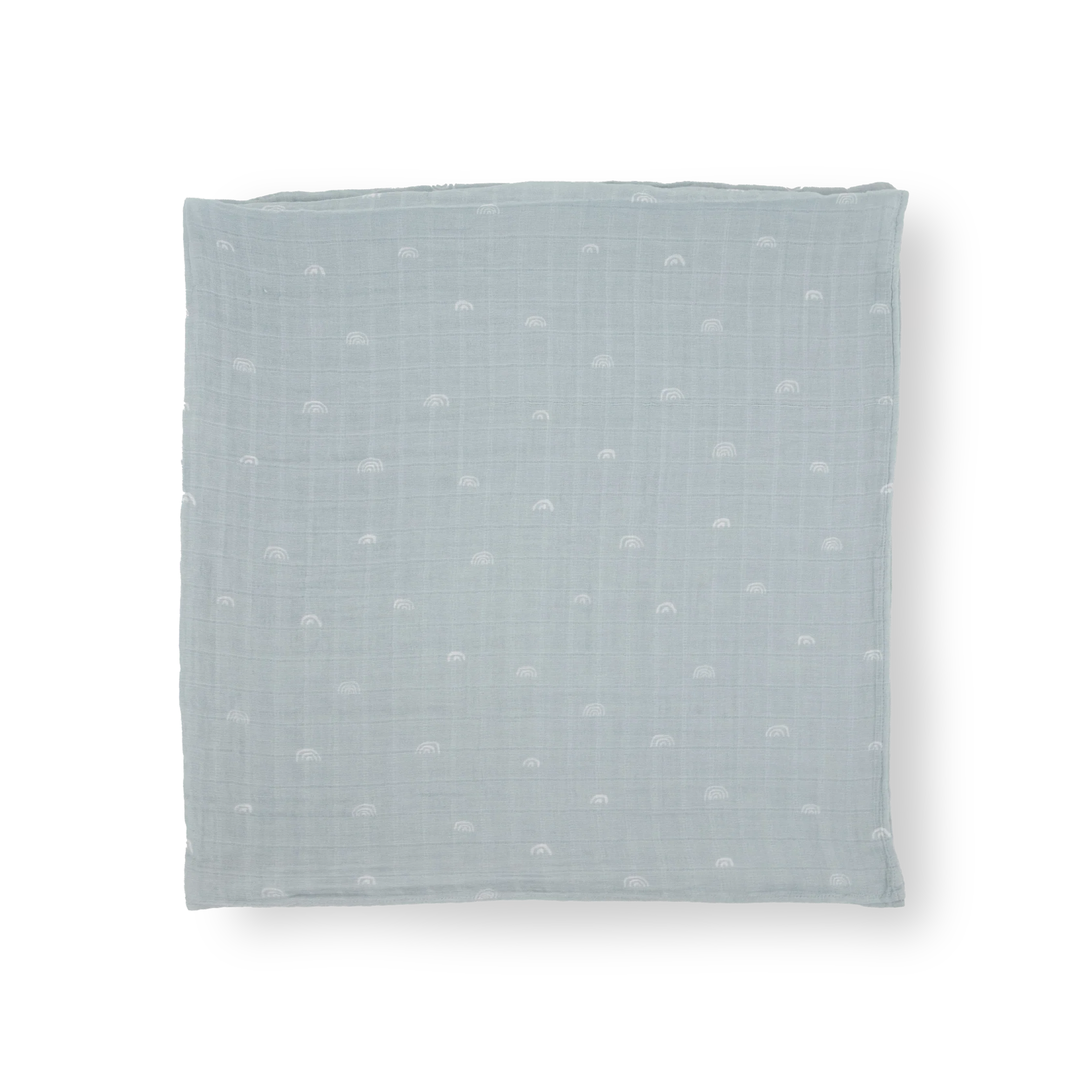 Cotton Muslin Swaddle Blanket - Blue Rainbow - Image 3