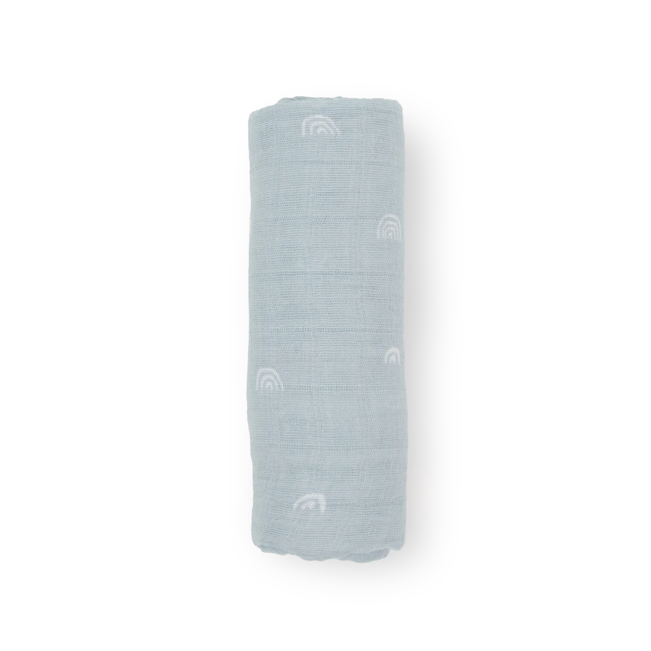 Cotton Muslin Swaddle Blanket - Blue Rainbow - Image 4