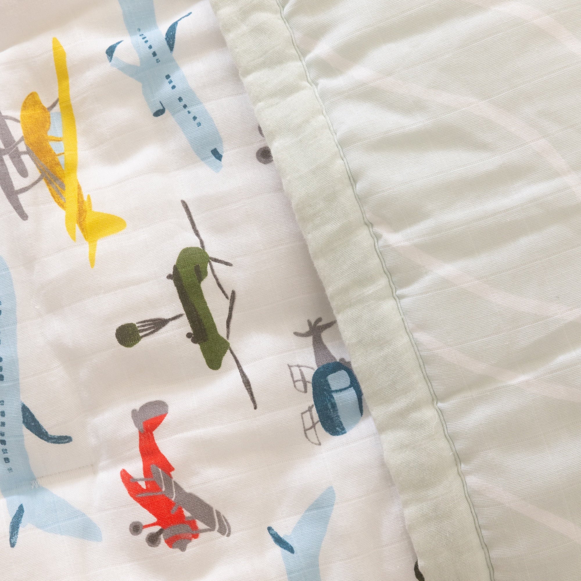 Cotton Muslin Toddler Bedding 3 Piece Set - Air Show - Image 10