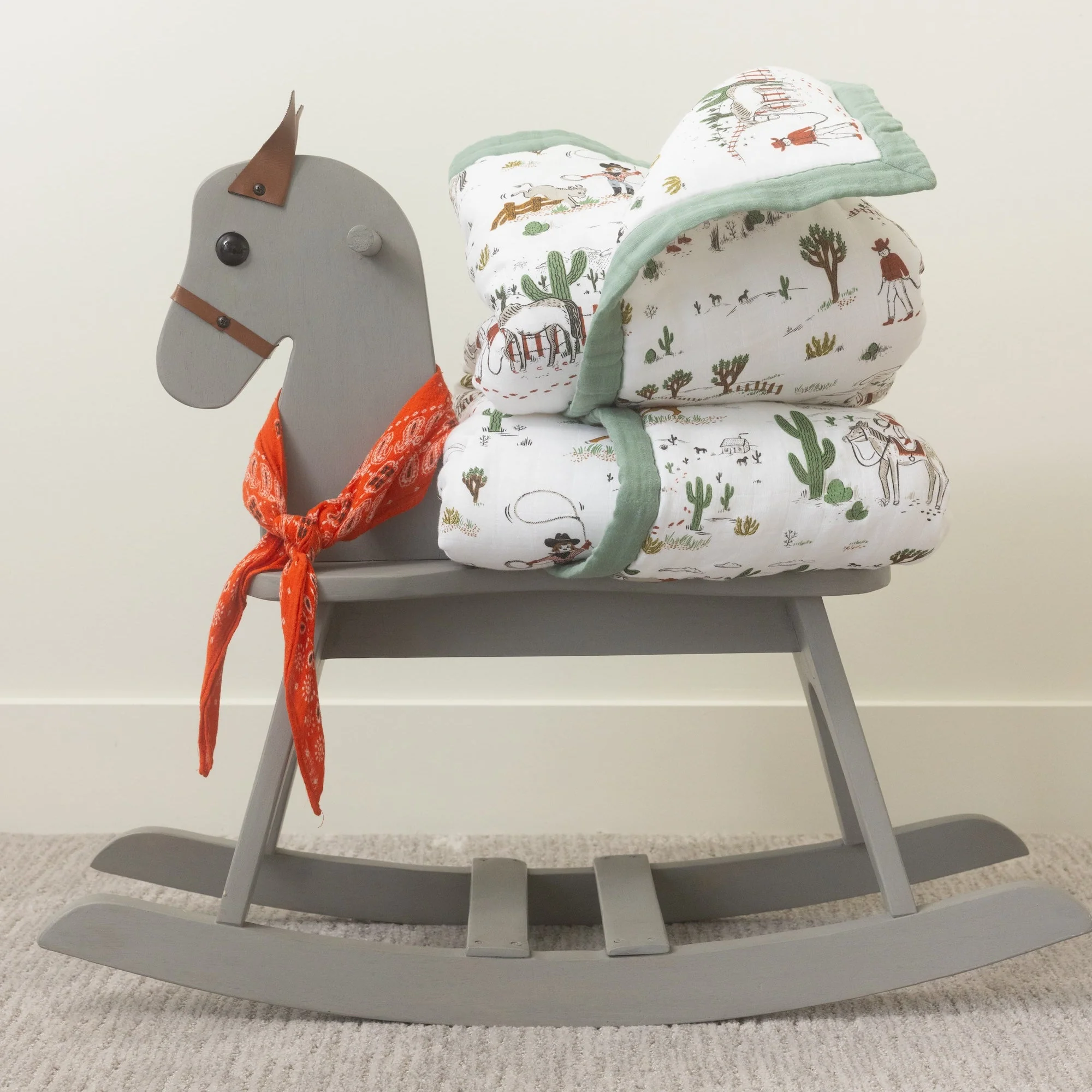 Cotton Muslin Toddler Comforter - Cowpoke - Image 7