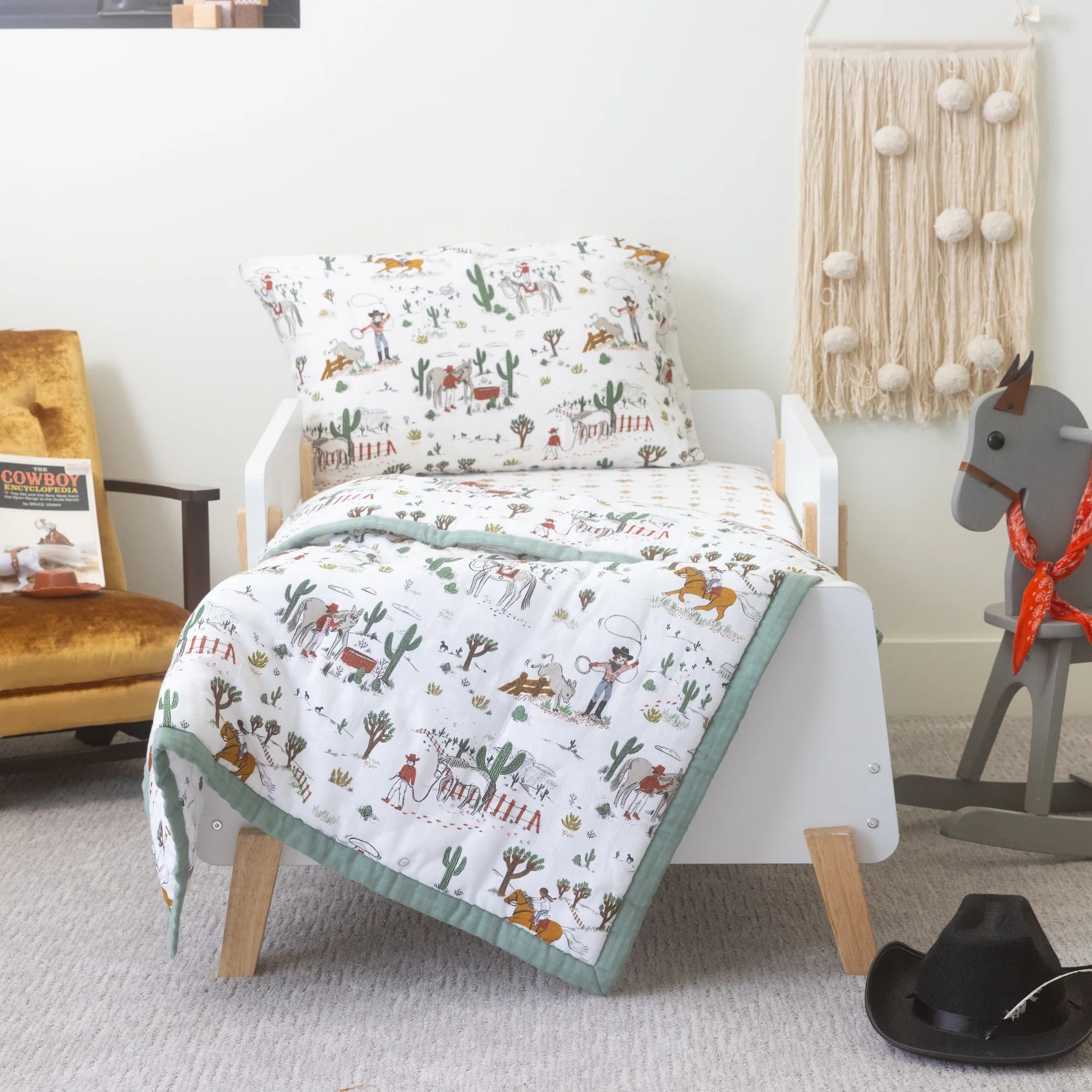 Cotton Muslin Toddler Comforter - Cowpoke - Image 5