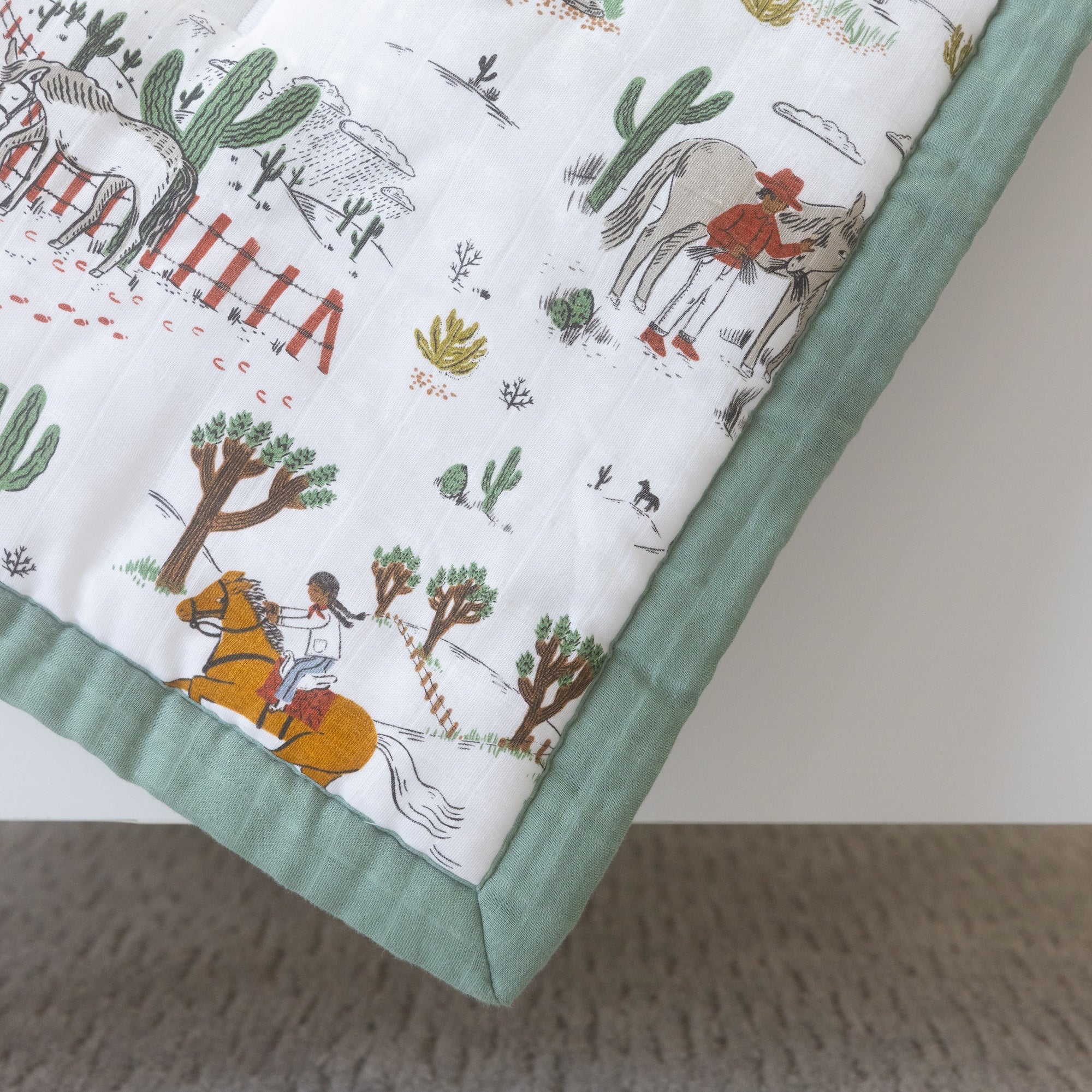 Cotton Muslin Toddler Comforter - Cowpoke - Image 6