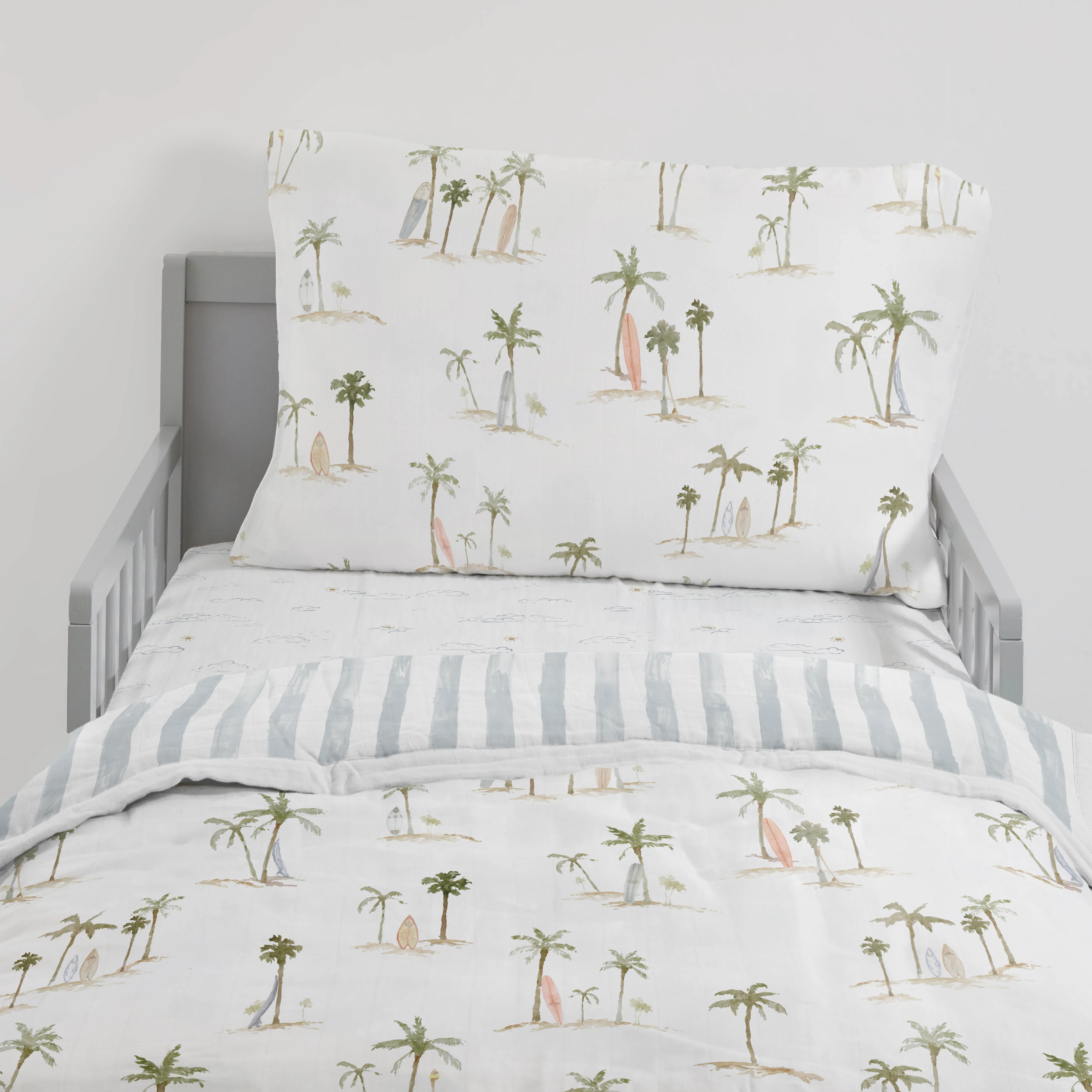 Cotton Muslin Toddler Bedding 3 Piece Set - Palm Paradise - Image 3