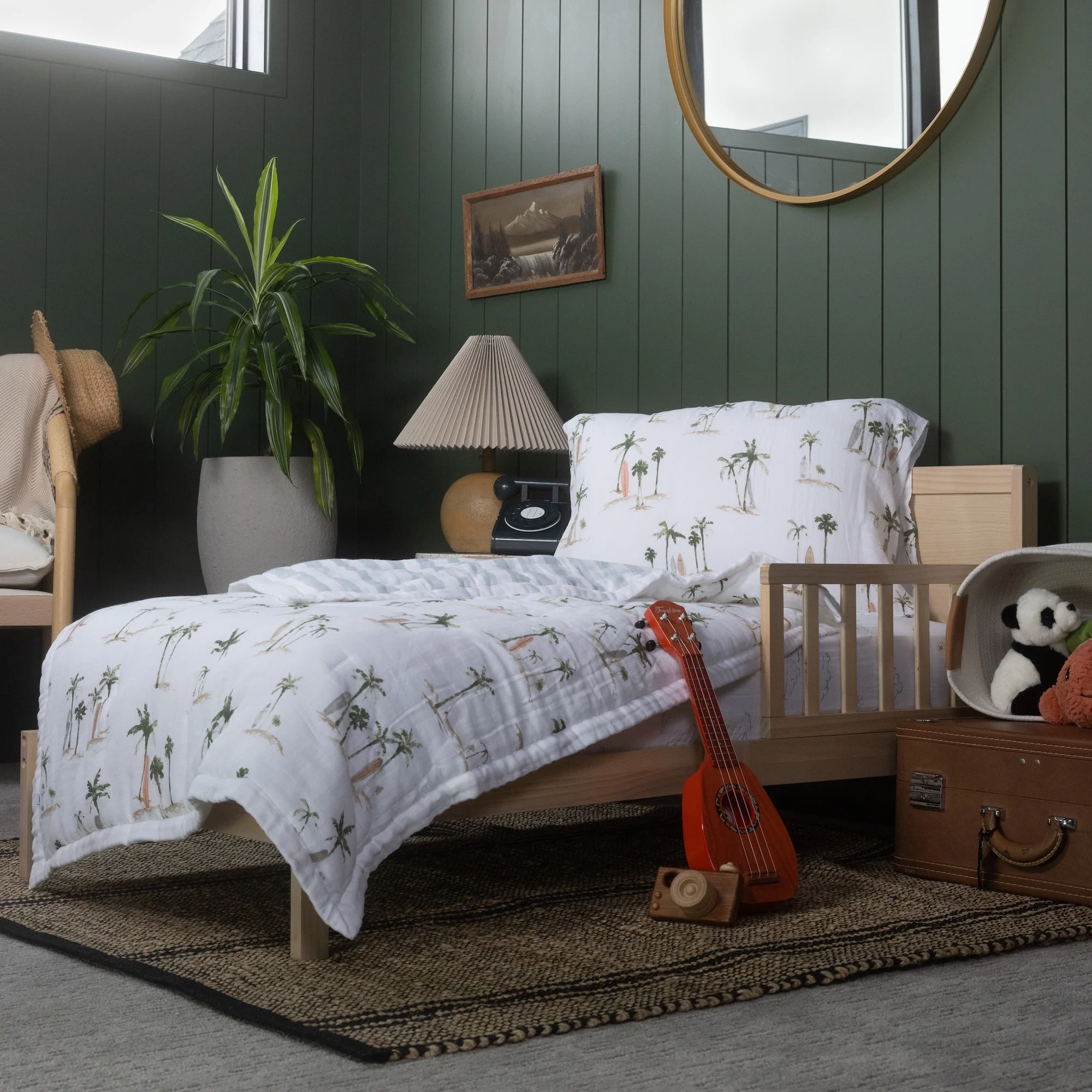 Cotton Muslin Toddler Comforter - Palm Paradise - Image 5