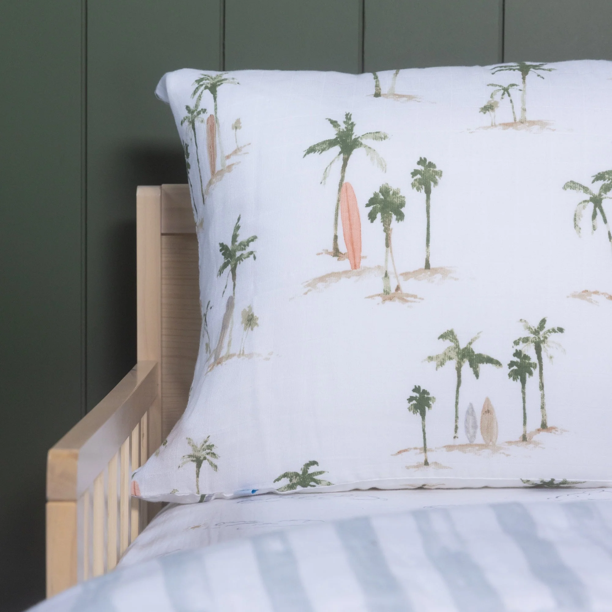 Cotton Muslin Pillowcase 2 Pack - Palm Paradise - Image 7