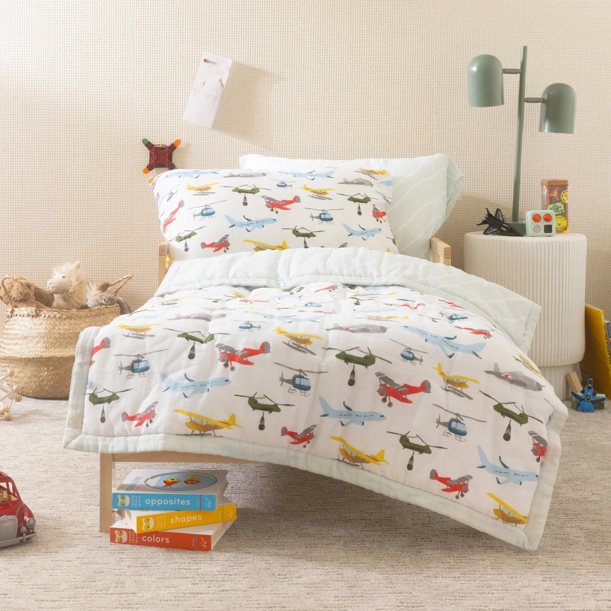 Cotton Muslin Pillowcase 2 Pack - Air Show - Image 8