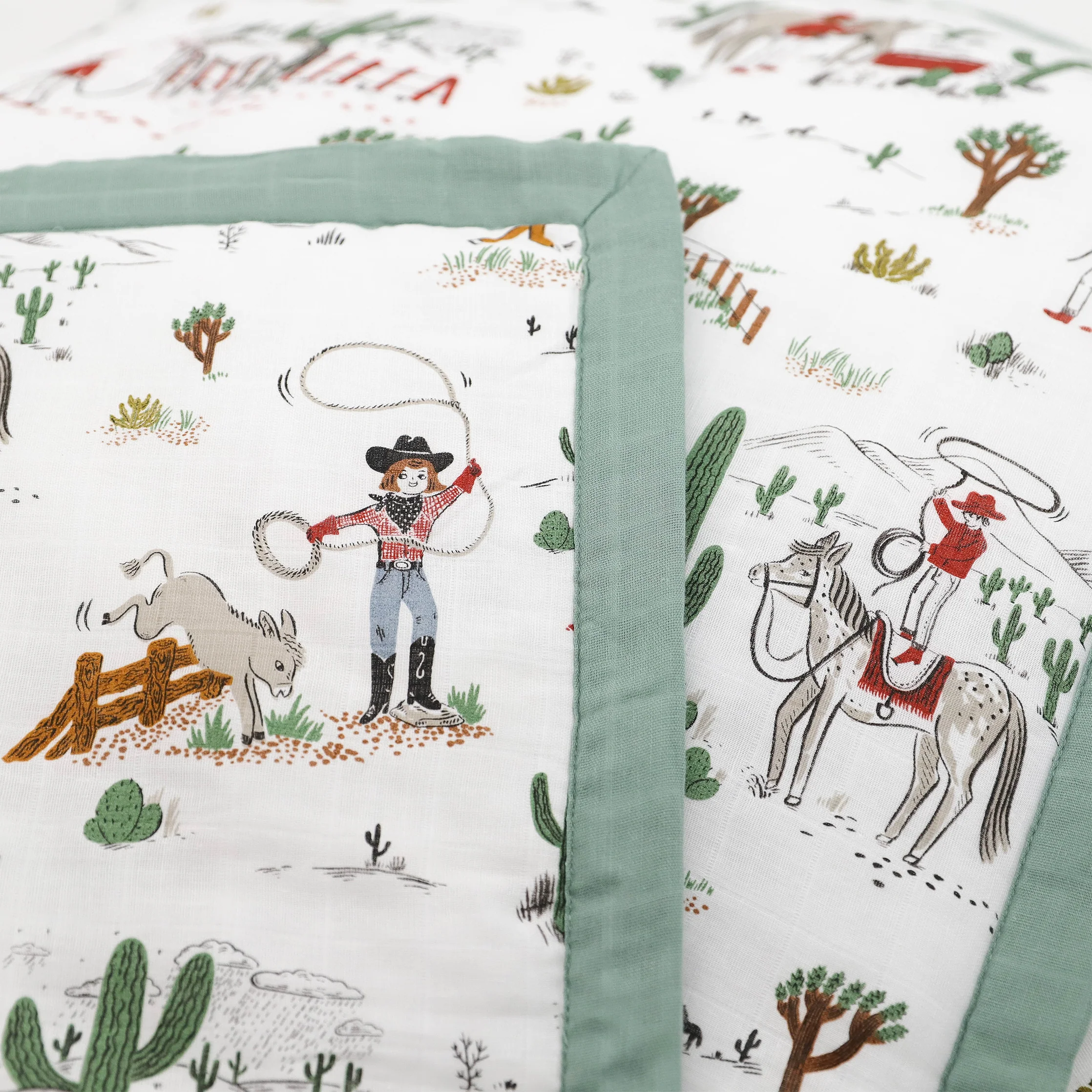 Cotton Muslin Toddler Comforter - Cowpoke - Image 3