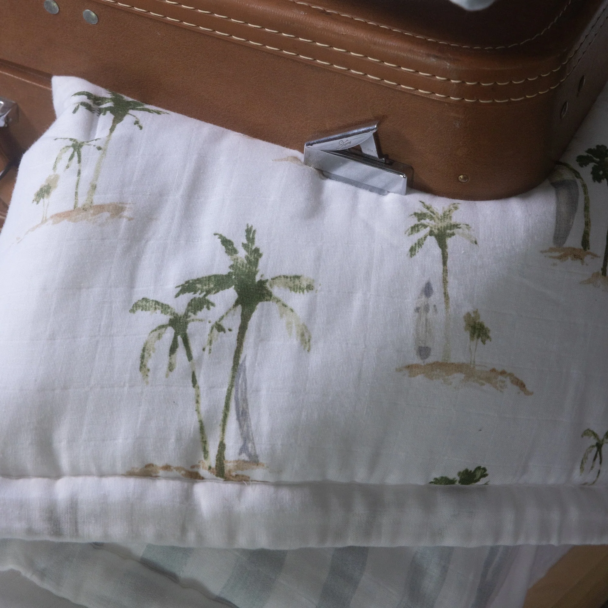 Cotton Muslin Toddler Comforter - Palm Paradise - Image 7