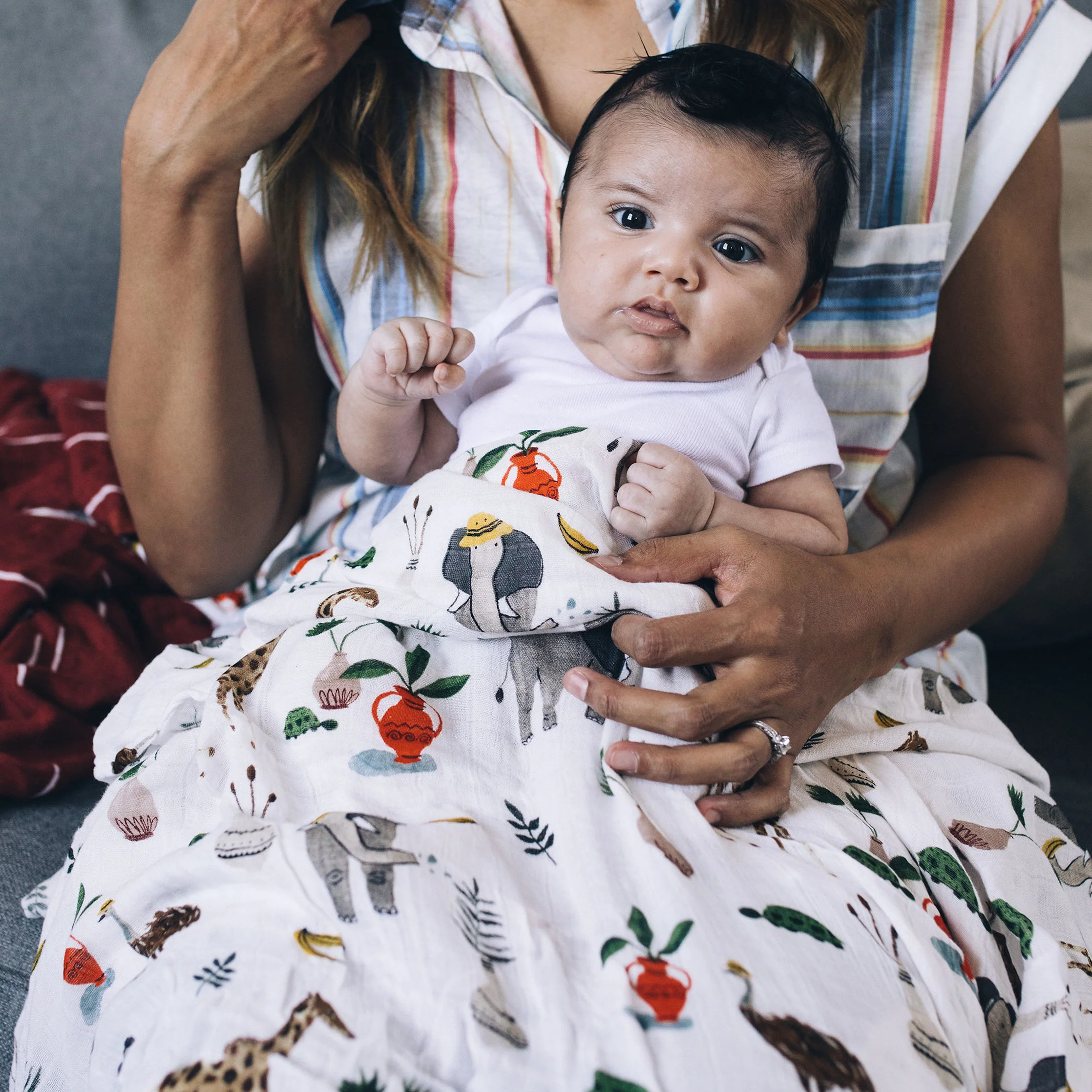 Deluxe Muslin Swaddle Blanket - Safari Social - Image 6