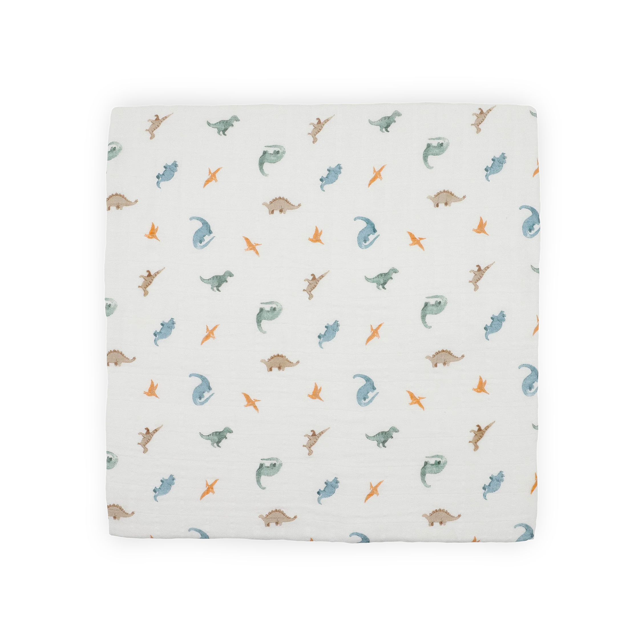 Organic Cotton Muslin Swaddle Blanket 2 Pack - Little Dino - Image 4
