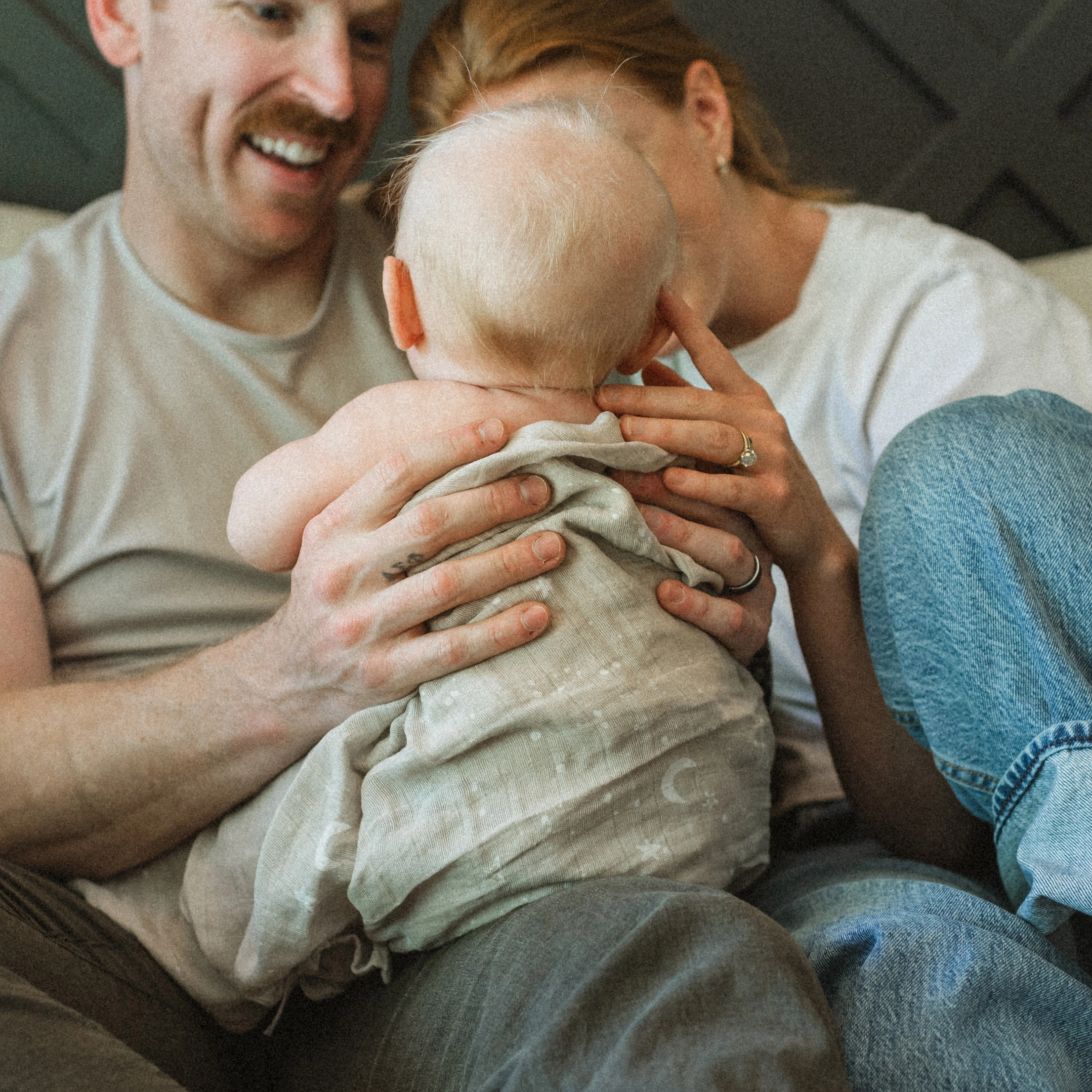 Organic Cotton Muslin Swaddle Blanket - Moon Dust - Image 7