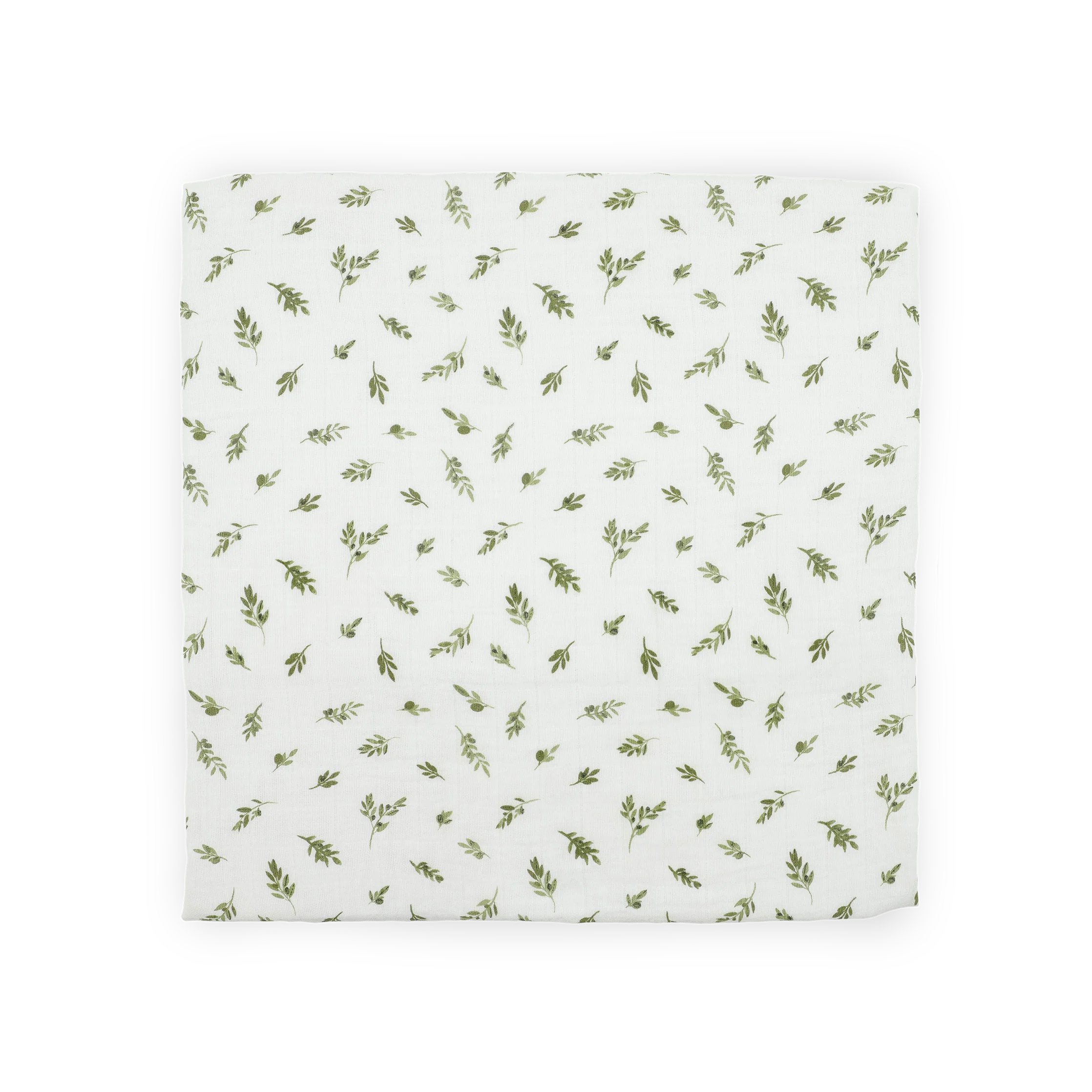 Organic Cotton Muslin Swaddle Blanket - Olive Branch - Image 3
