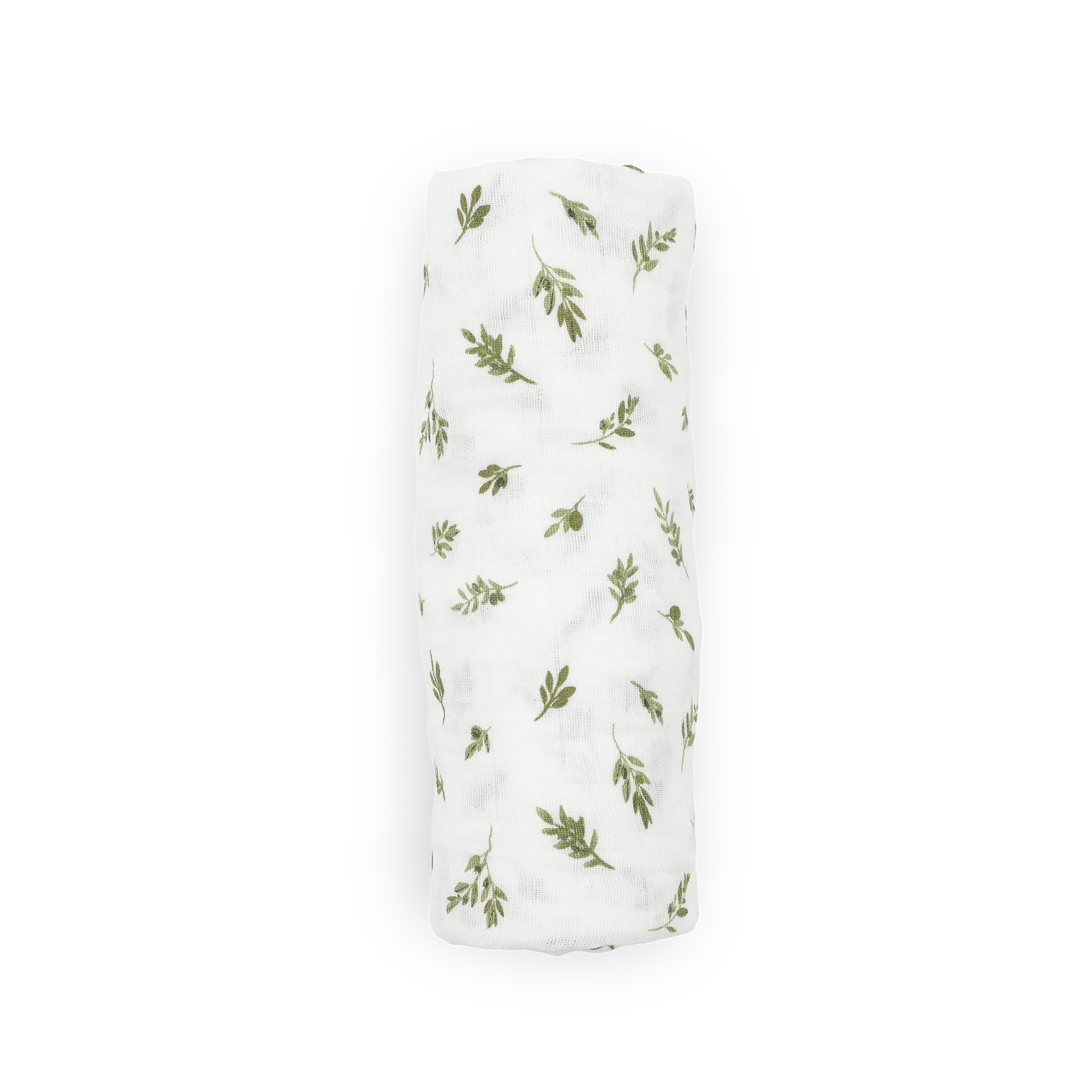 Organic Cotton Muslin Swaddle Blanket - Olive Branch - Image 4