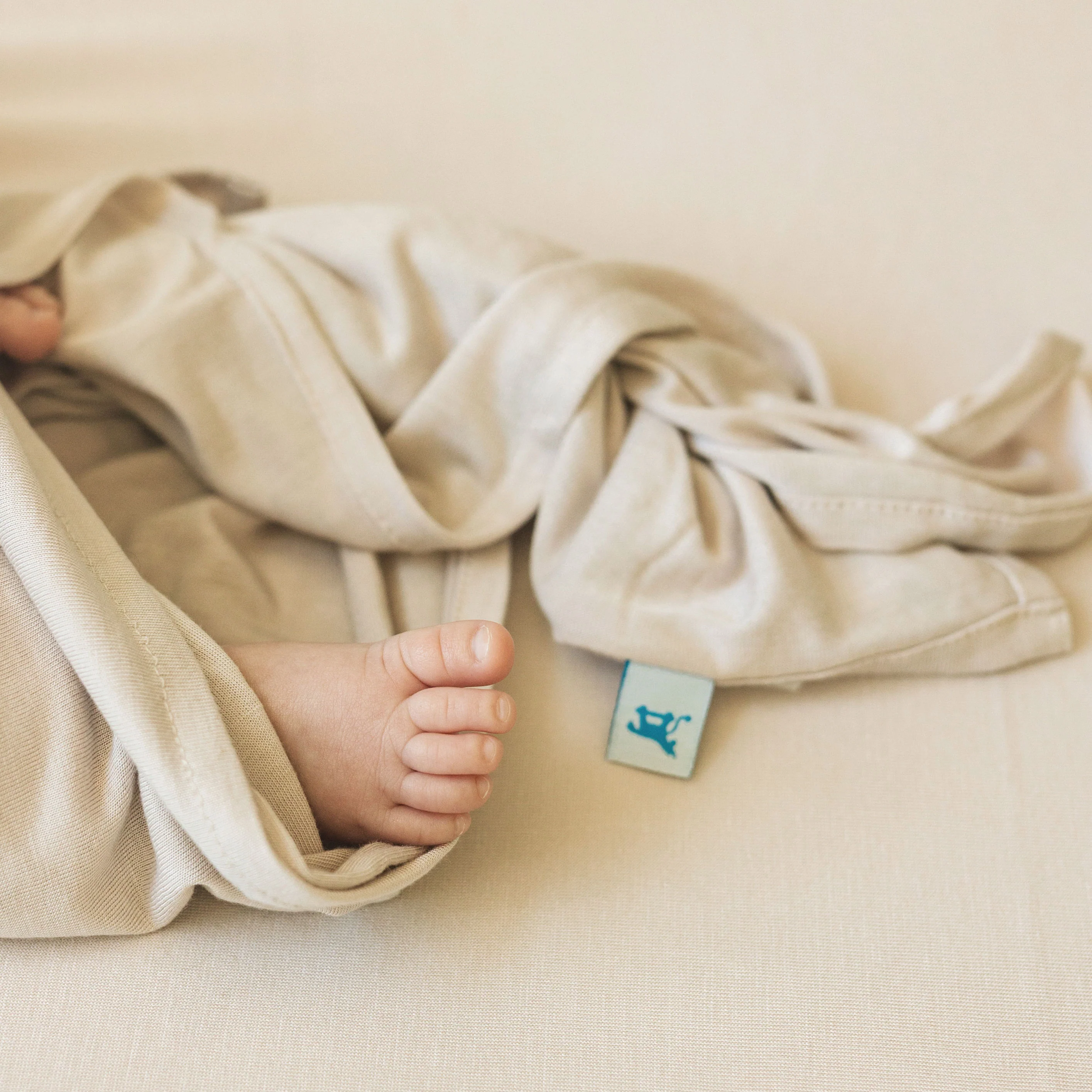 Stretch Knit Swaddle Blanket - Pebble - Image 7