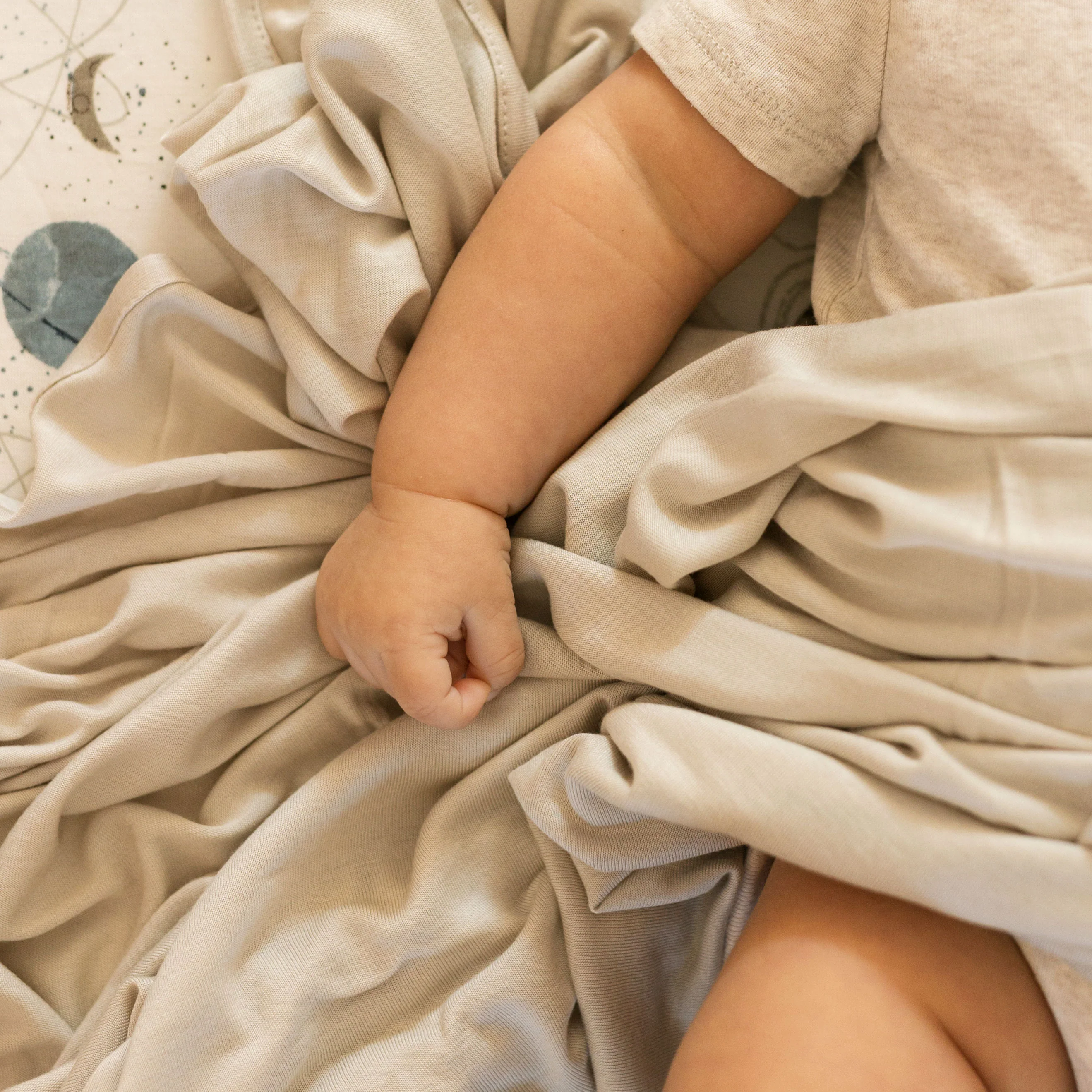 Stretch Knit Swaddle Blanket - Pebble - Image 8