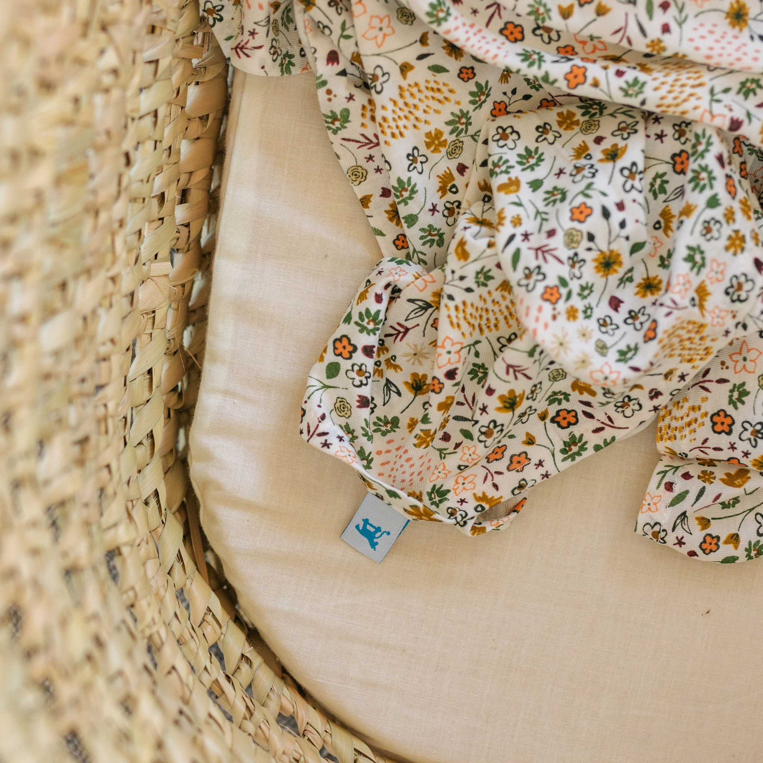 Stretch Knit Swaddle Blanket - Pressed Petals - Image 6